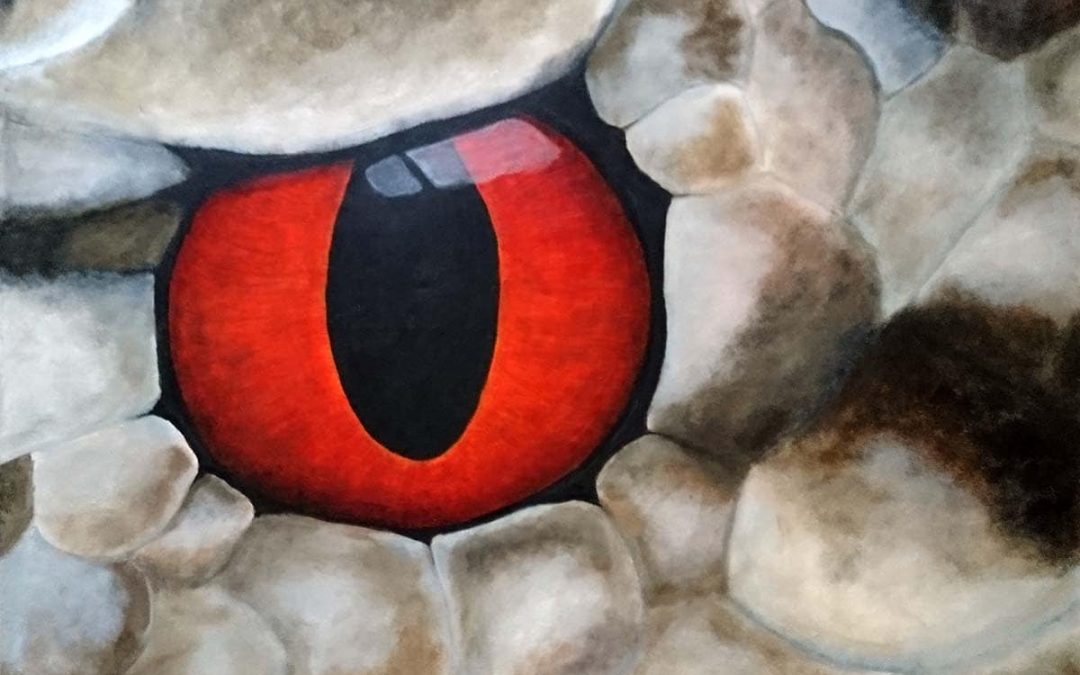 Slangens Øye – Maleri i akryl på lerret av Linda Ursin