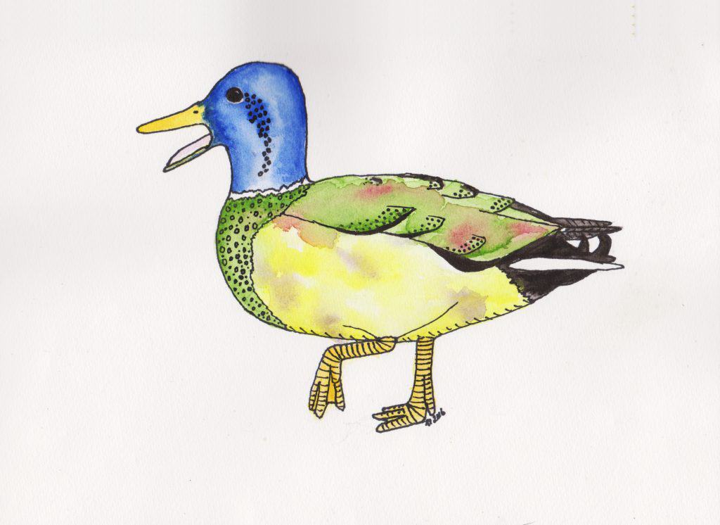 Determined Mottled Mallard - Strange Bird by Linda Ursin