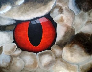 Slangens Øye - Maleri i akryl på lerret av Linda Ursin