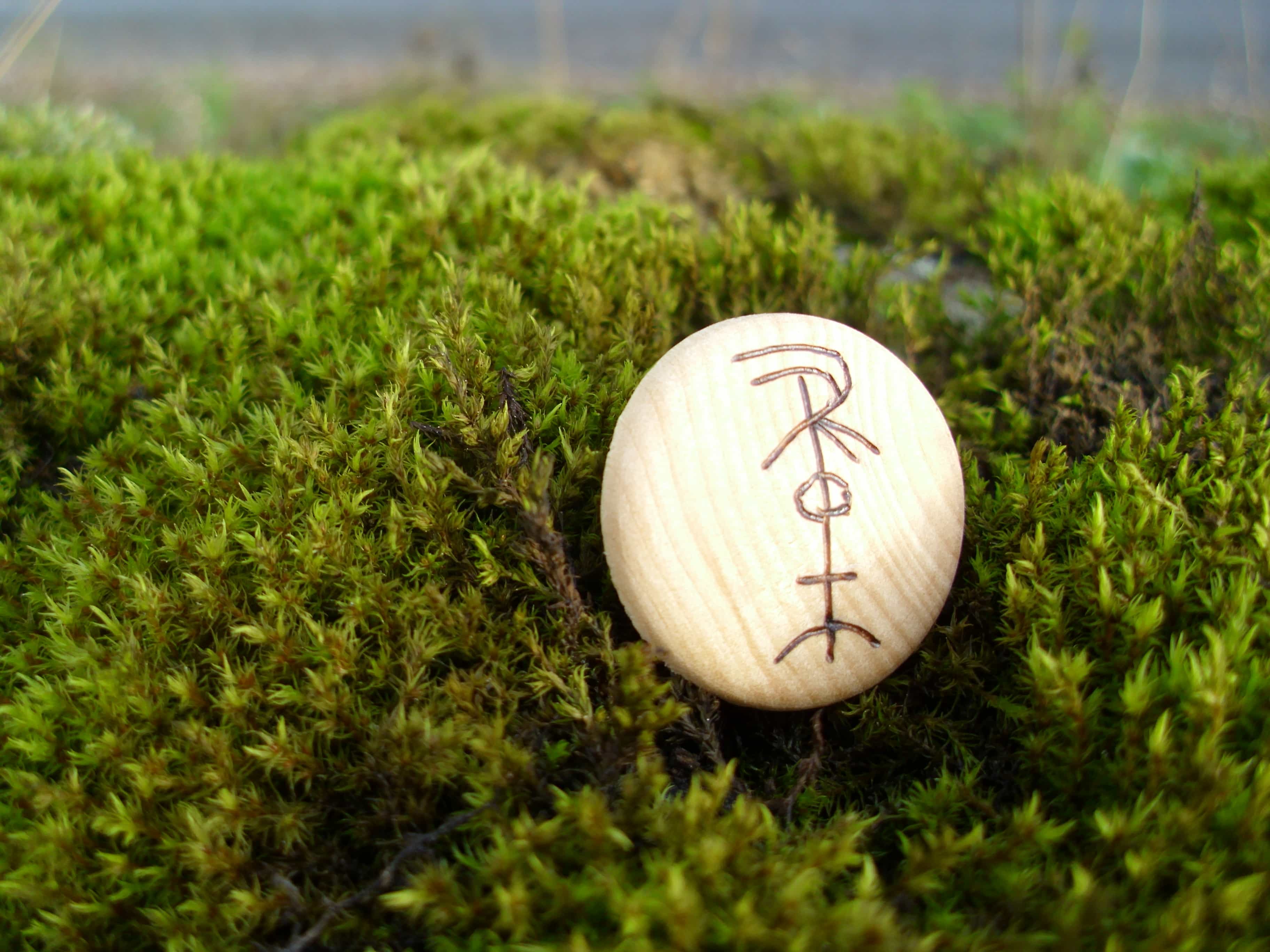 Freyr - Pocket Rune to ward off ill effects of magical incantations - Wooden Rune Amulet