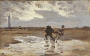 Den druknedes genfærd søger at skaffe havet et nyt offer, Thorvald Niss (1842–1905) (public domain)