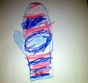 Lilith's drawing for the mittens