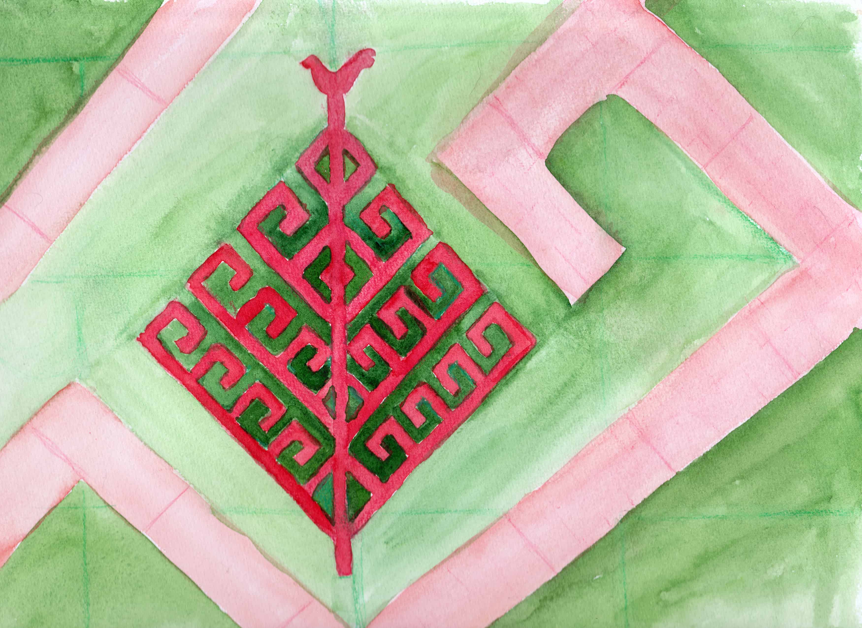 Yggdrasil - 100 Sacred Symbols in Watercolour by Linda Ursin