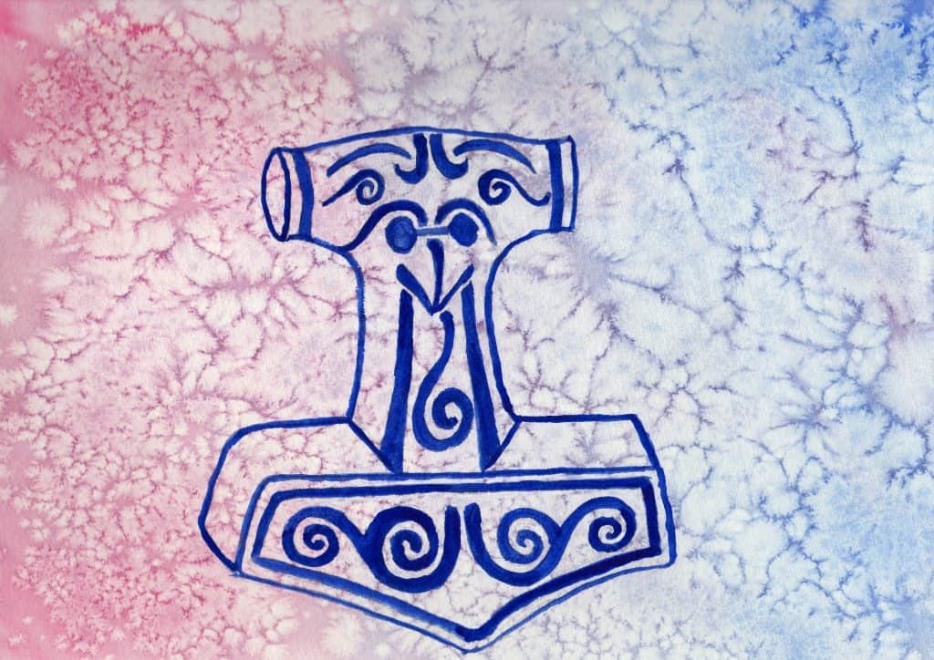 Thor's Hammer - 100 Sacred Symbols in Watercolour by Linda Ursin