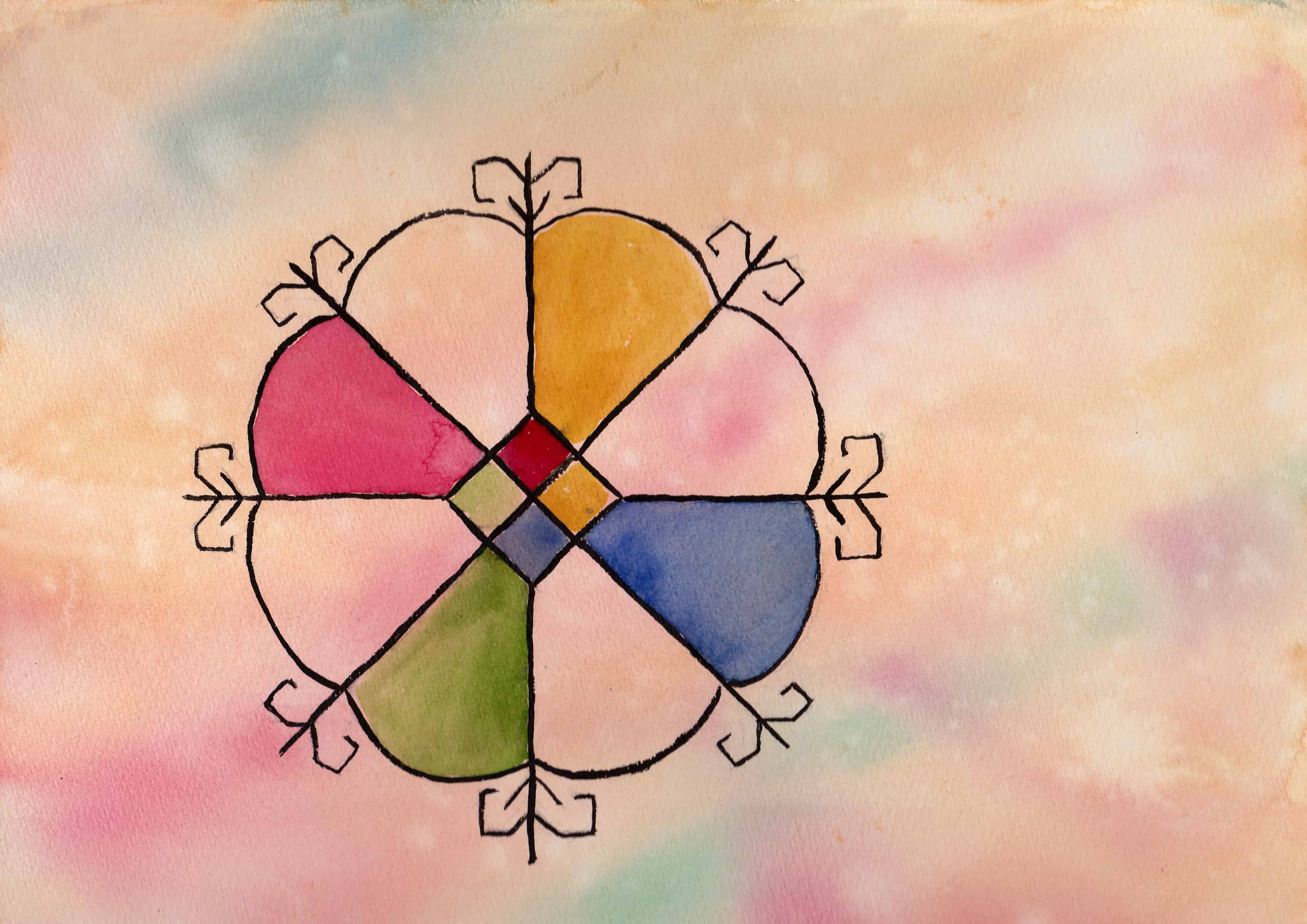 Saules Zime - 100 Sacred Symbols in Watercolour by Linda Ursin