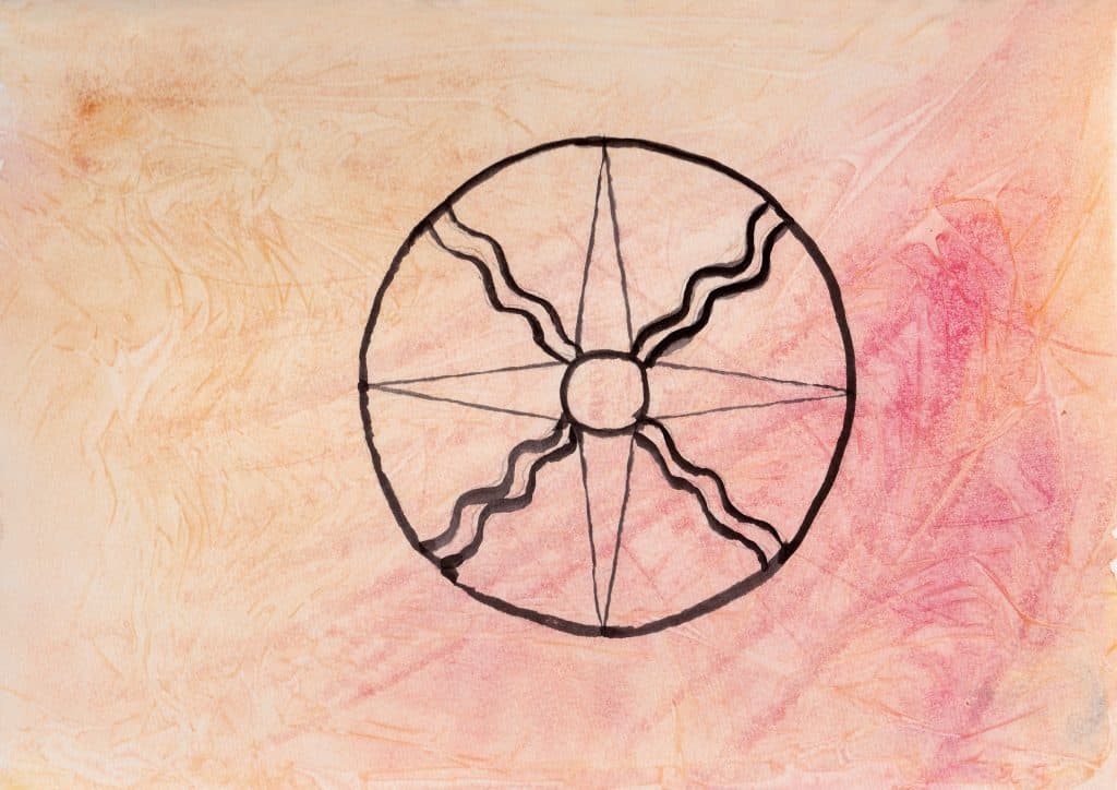 Shamash Sun - 100 Sacred Symbols in Watercolour by Linda Ursin