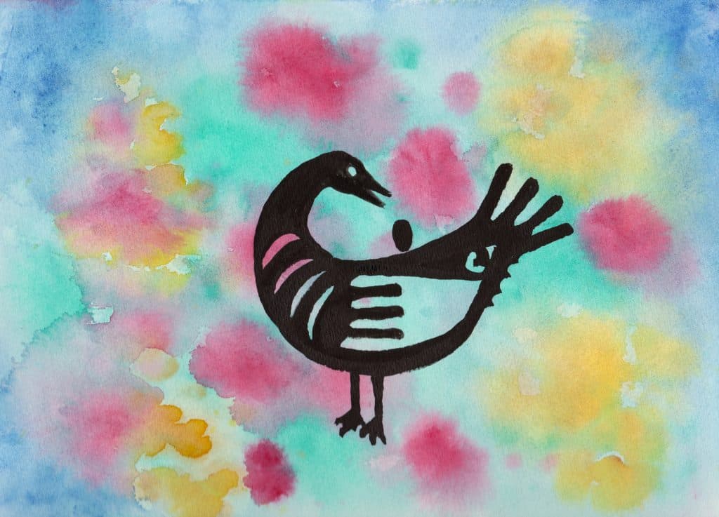 Sankofa Bird - 100 Sacred Symbols in Watercolour by Linda Ursin