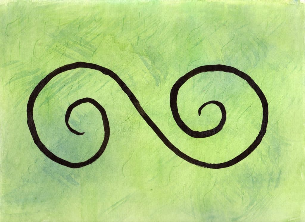 Double Spiral - 100 Sacred Symbols in Watercolour by Linda Ursin