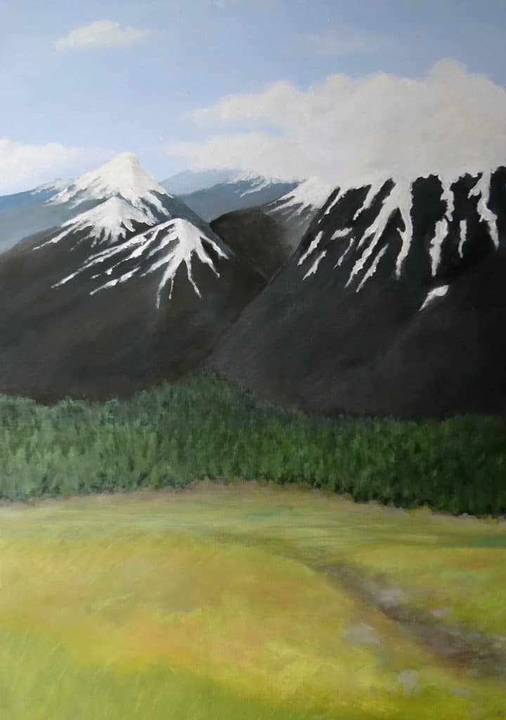 Jotunheim - The realm of the Jotnar in Norse mythology - acrylic landscape by Linda Ursin
