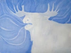 Moose Animal Spirit watercolor painting sketch day 5