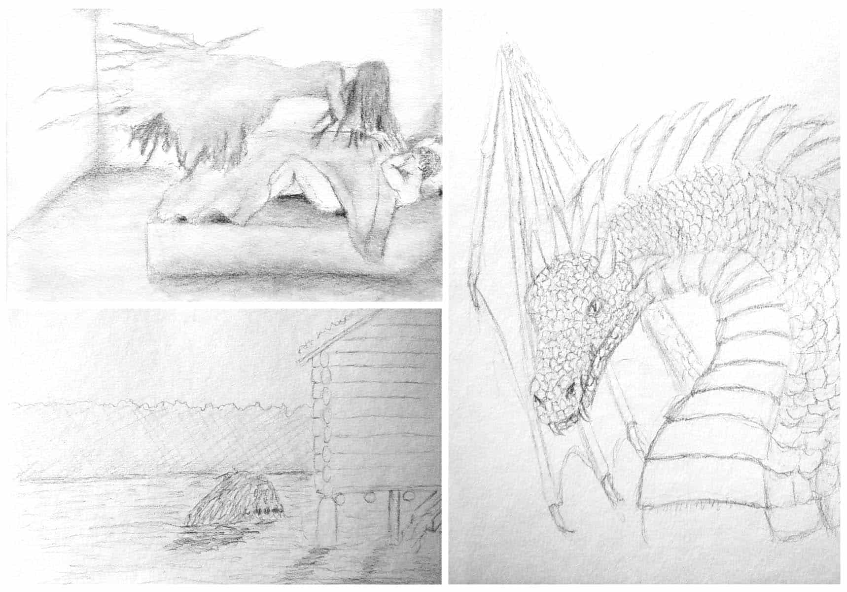 The first sketches for the Creatures of Folklore series