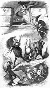King Olav and the Little People, Engraving by George Pearson based on a design by W. J. Wiegand
