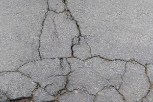 Cracks in asphalt