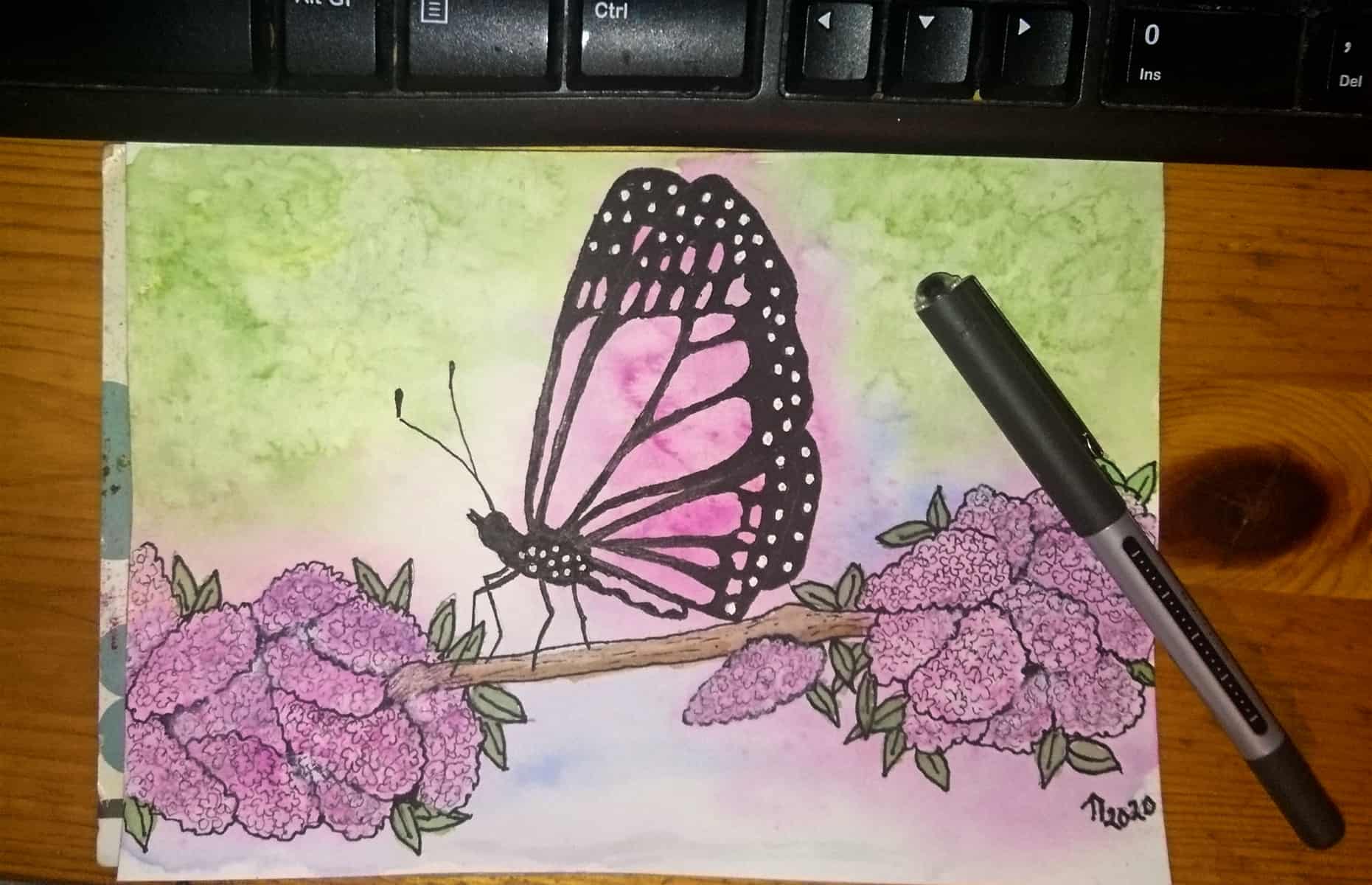 Watercolor painting butterfly
