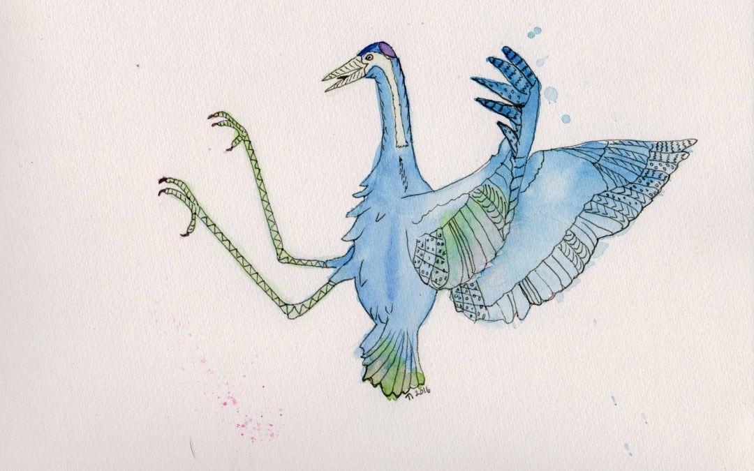 Strange Bird 8 Kung Fu Crane by Linda Ursin