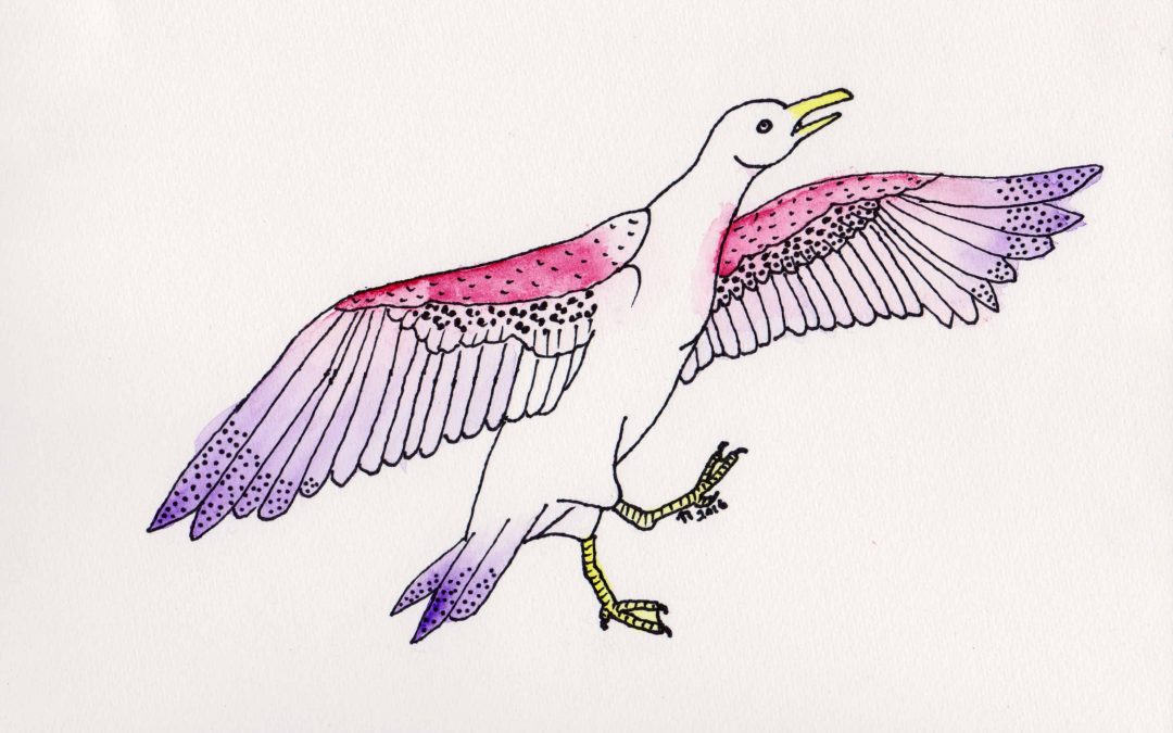 Strange Bird 9: Stylish Spotted Seagull by Linda Ursin